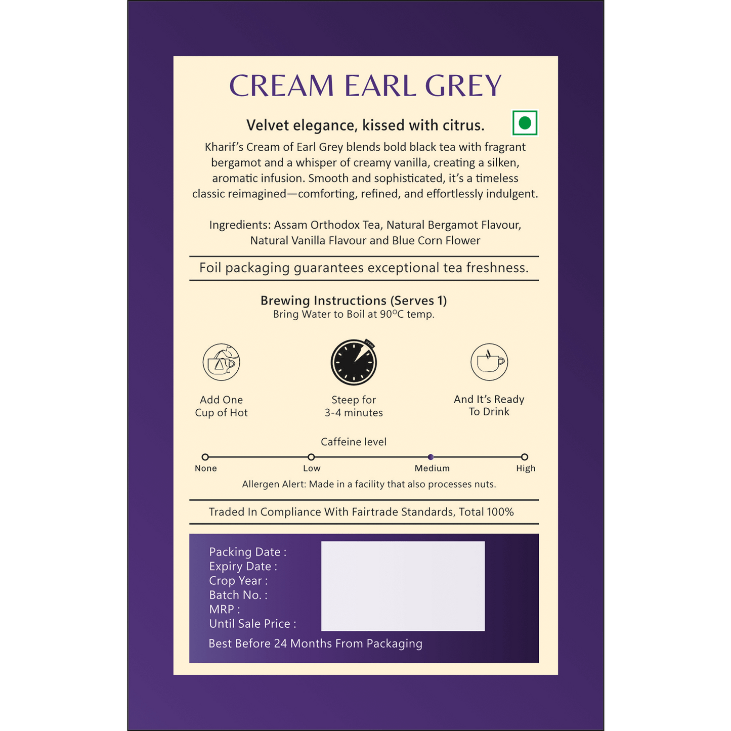 Cream Earl Grey Tea