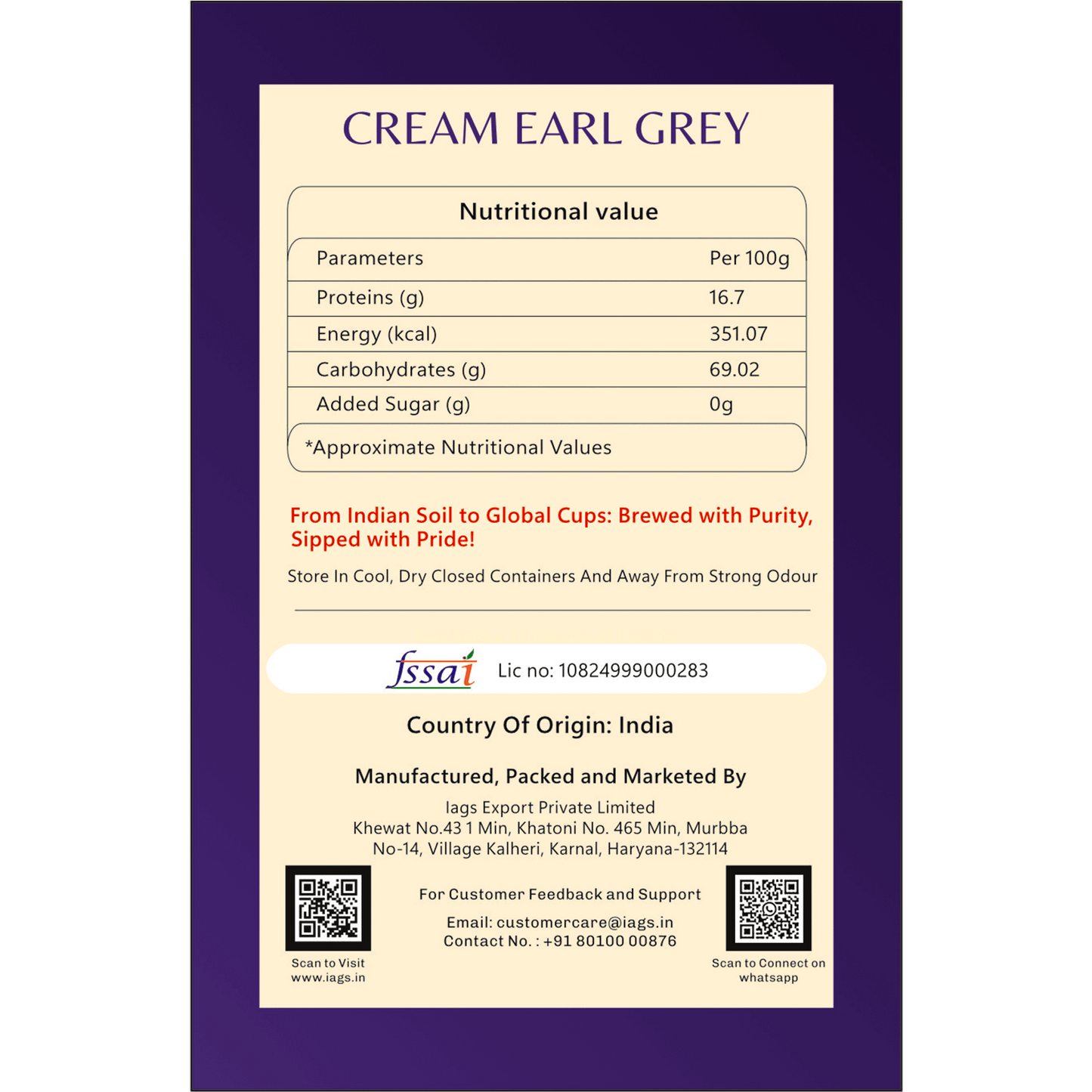Cream Earl Grey Tea